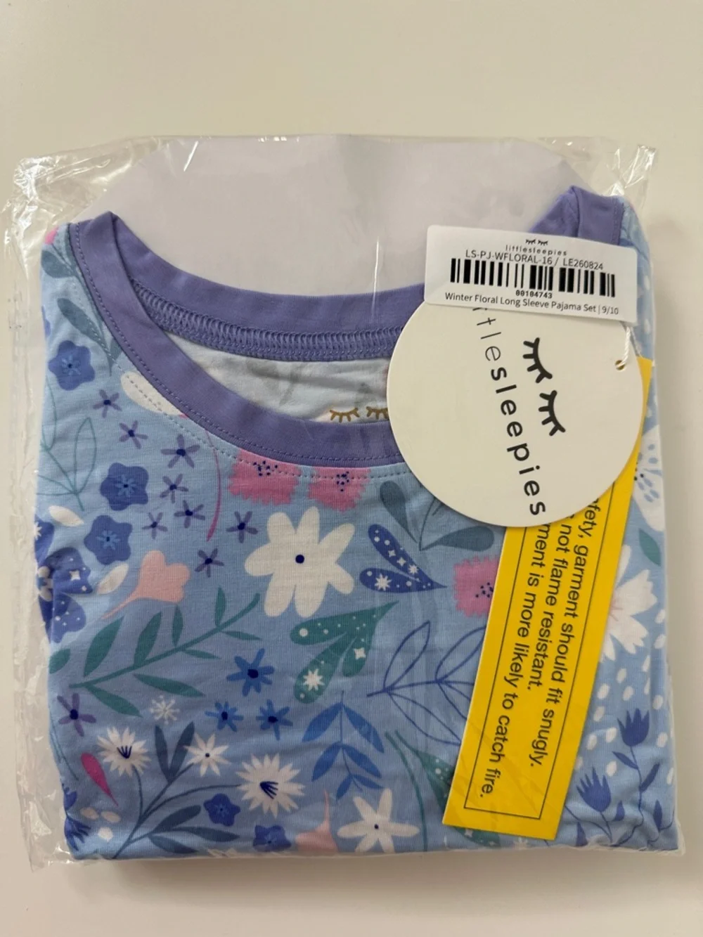 Little Sleepies Magical Meadow Lavender Floral Long Sleeve Pajama Set size 9/10